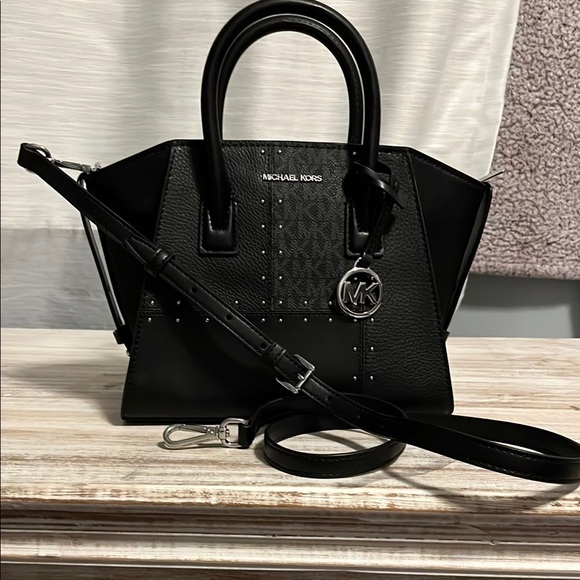 Michael Kors Black Satchel with Studded Detailing - Picture 8 of 9